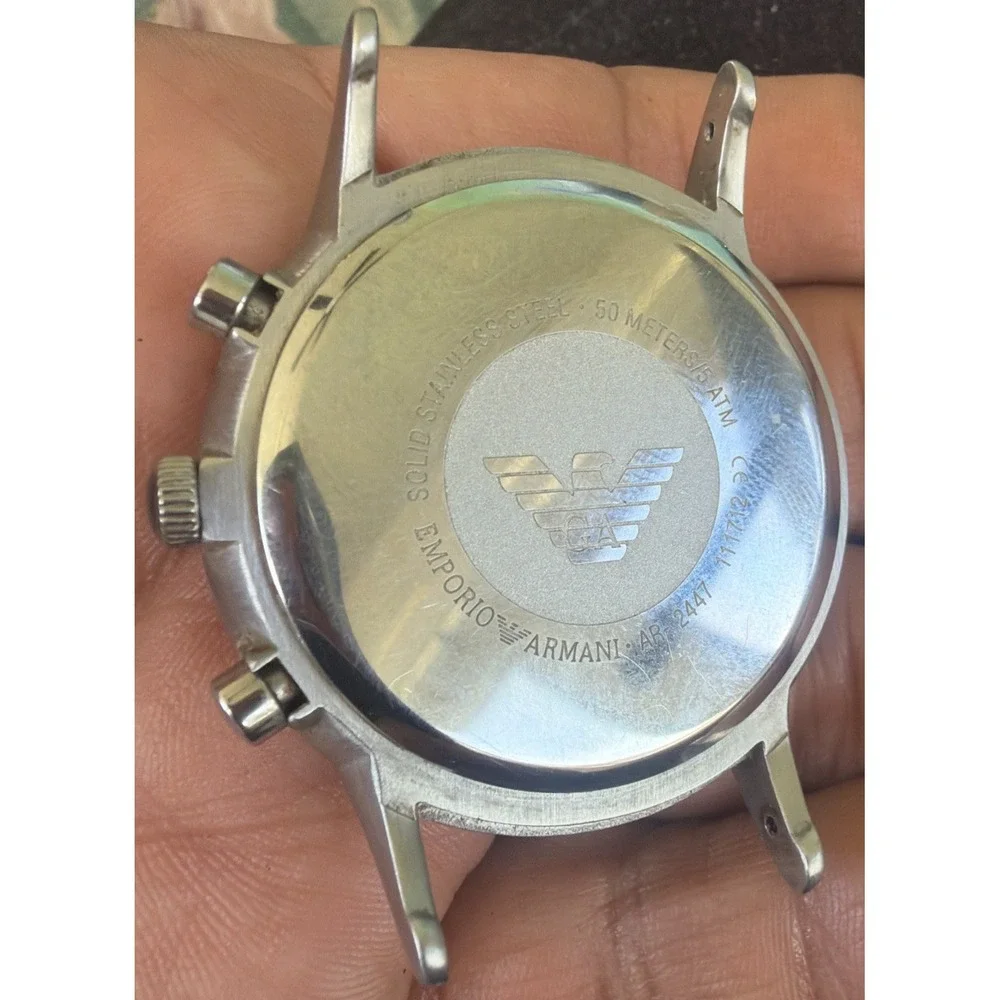 Emporio Armani Men's Wrist Watch AR2458 Silver Stainless Steel Needs Band